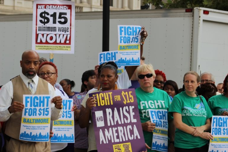 Group protesting $15 minimum wage