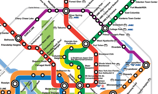 map of the metro that serves dc, Maryland, and Virginia