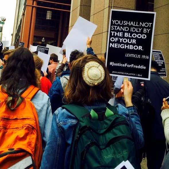 JUFJ members protesting police reform in Baltimore