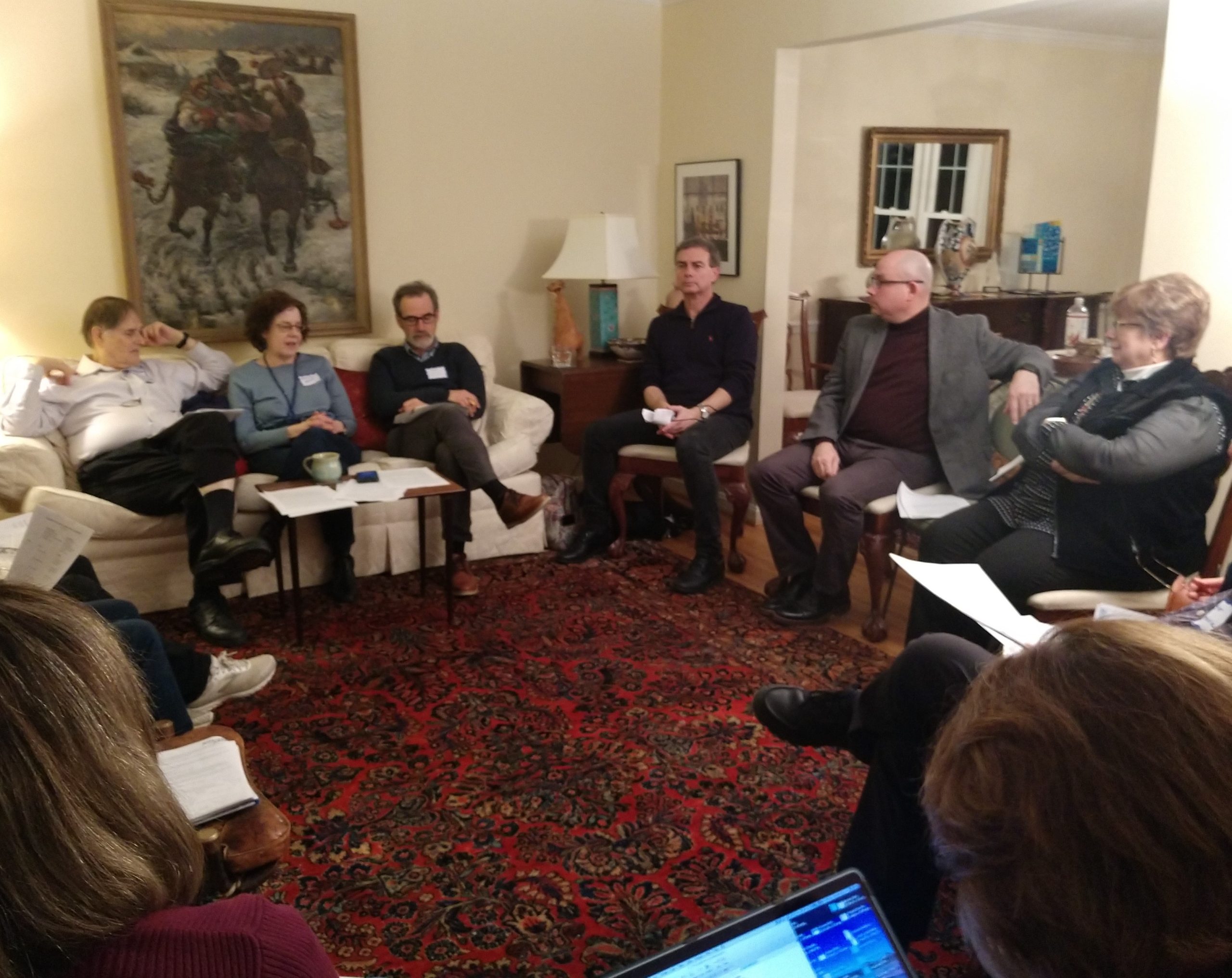 people sit in a circle during district 15 legislator meeting