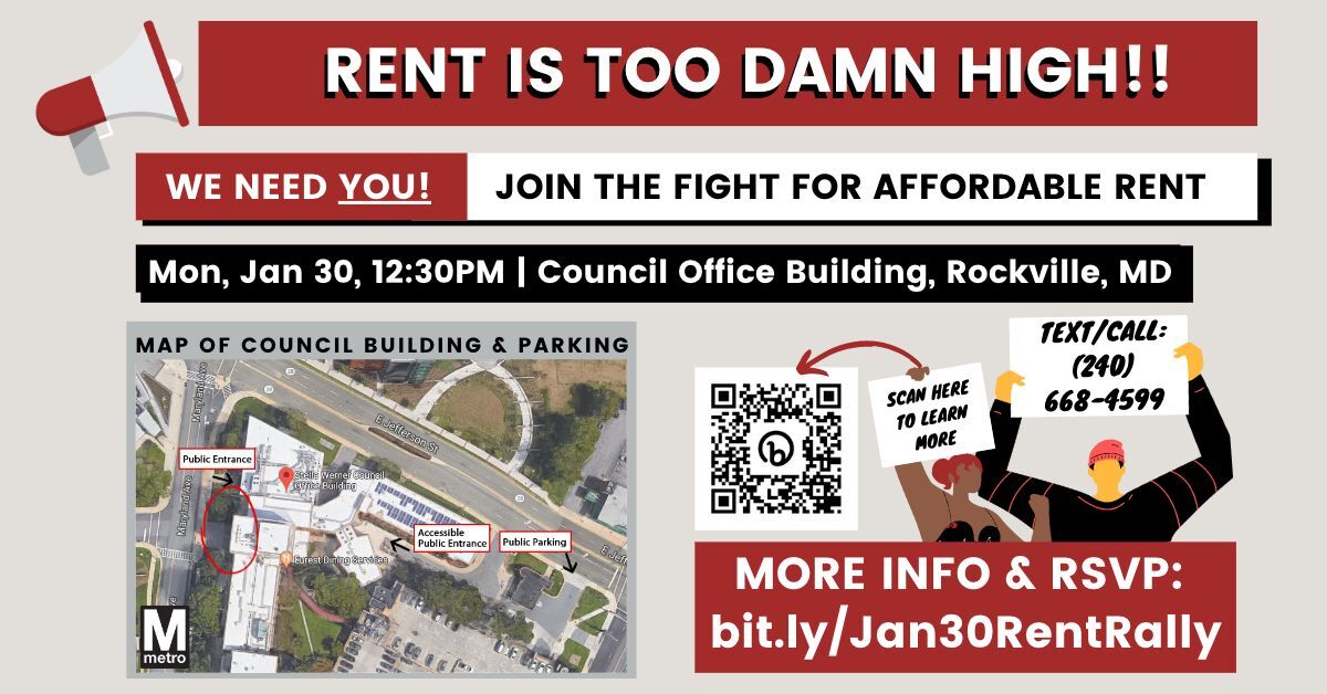 Rent Is Too Damn High!! - flyer with information about event
