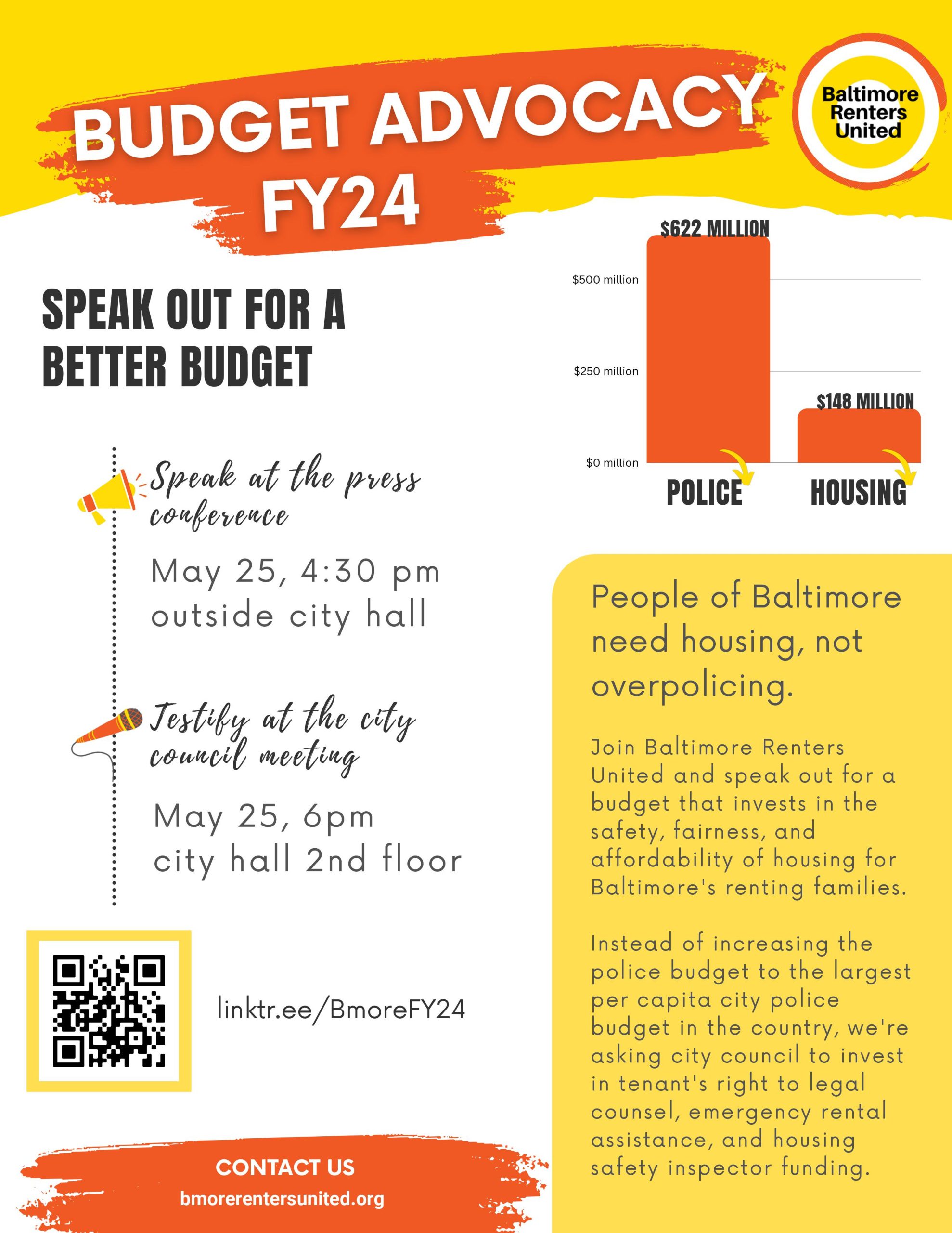 Event description for Baltimore Renters United budget advocacy FY24