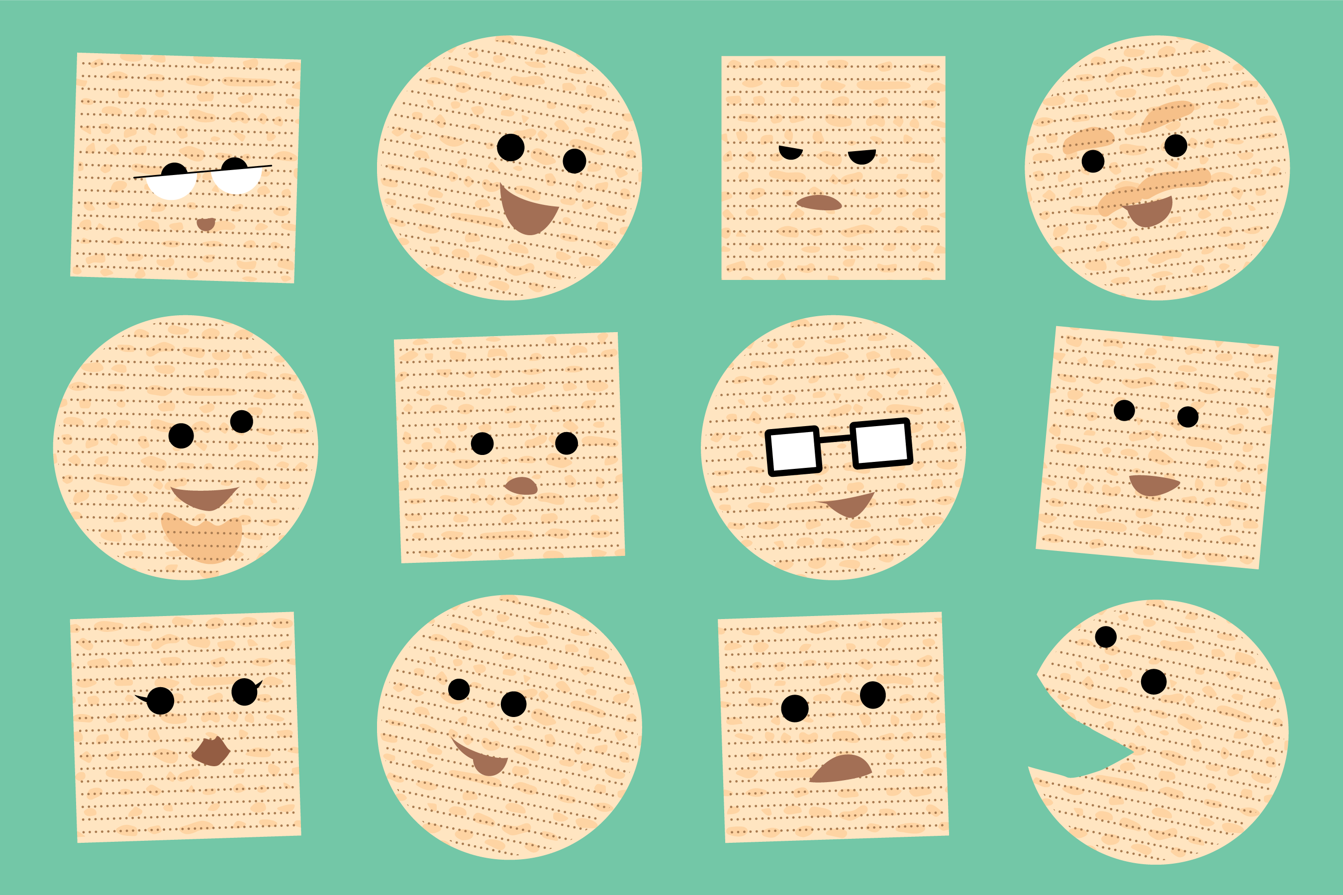 Matzah faces by Hillel Smith