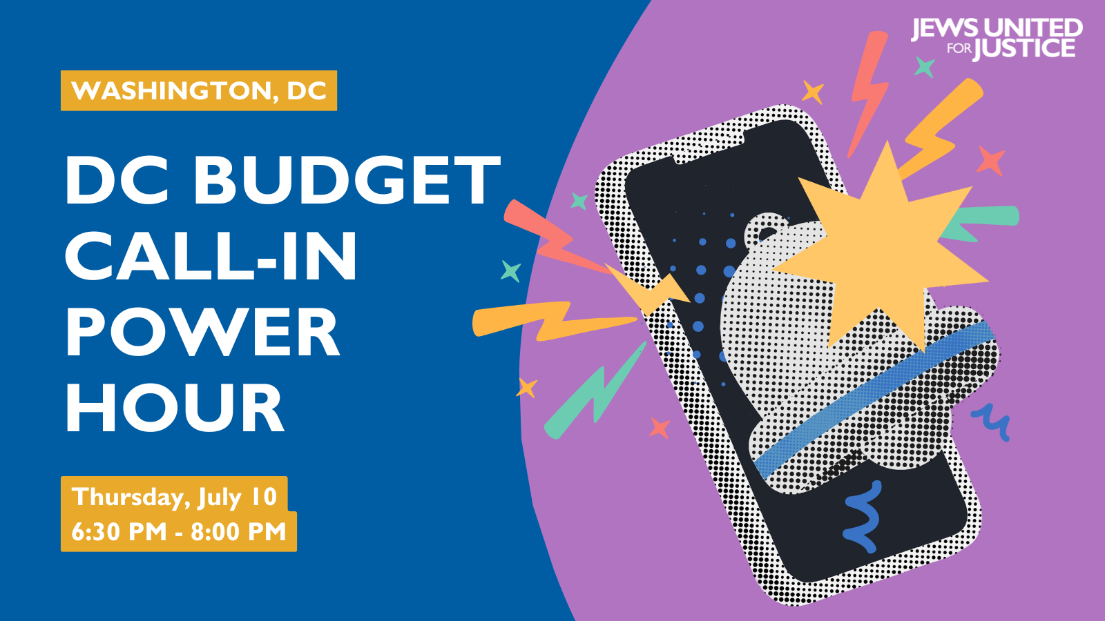 DC budget call in power hour graphic ft. an iPhone